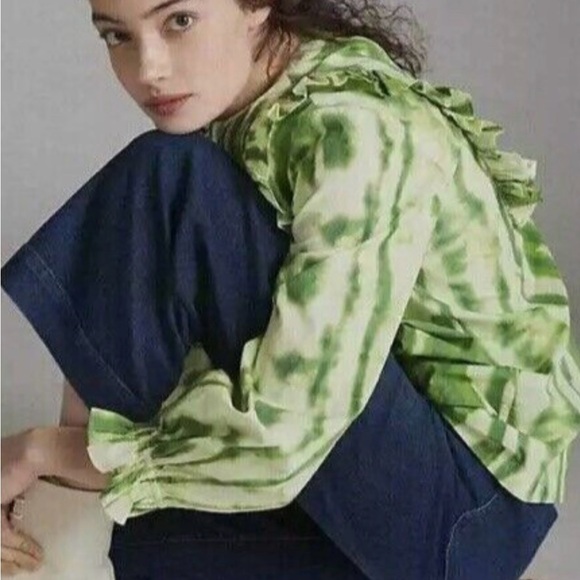 Samant Chauhan Emilia Ruffle Tie Dye Top Size L - Picture 13 of 13